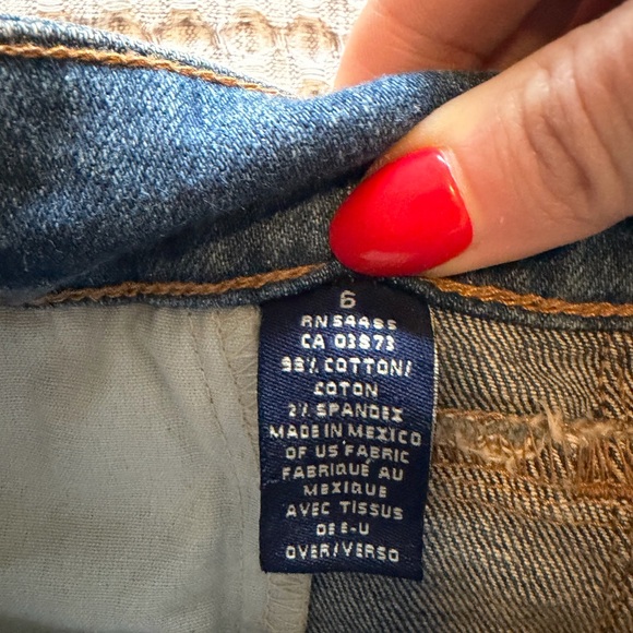 Vintage American Eagle Denim Mini Skirt with Front Zip - Blue - Picture 3 of 7